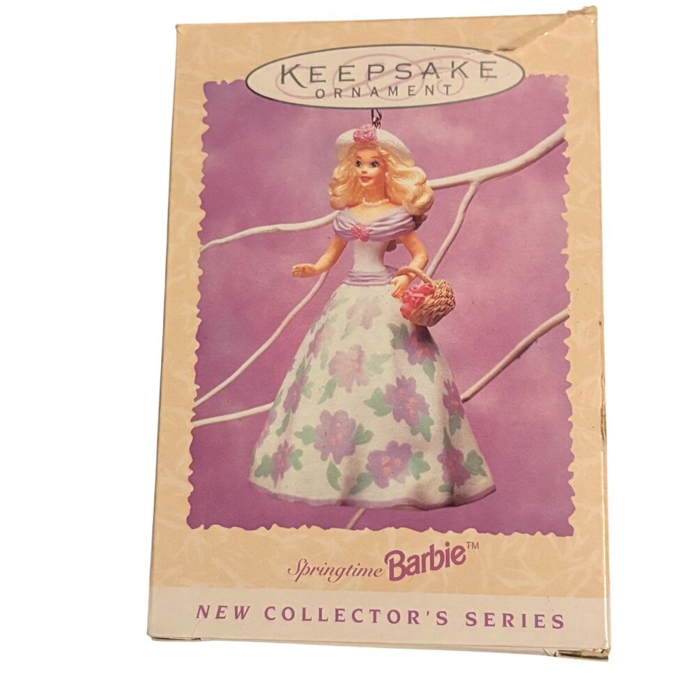 1995 Hallmark Keepsake Ornament Springtime Barbie Collectors Series Handcrafted